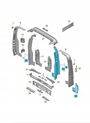 Volkswagen OE 7H0809289E Стійка (стійка кузова) ASO VW