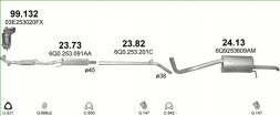 Polmostrów 24.13+23.82+23.73 Глушники kpl. Skoda fabia ii універсал об.1,2 2006-14р.+Комплект