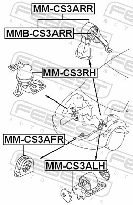 MM CS3ARR FEBEST Подушка двигуна
