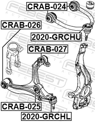 CRAB 024 FEBEST САЙЛЕНТБЛОК ПЕРЕДНЬОГО ВЕРХНЬОГО ВАЖЕЛЯ