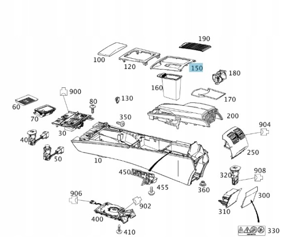 Mercedes-Benz OE A 2046800107 Панель Центральна Рамка Леварка Mercedes C-Class W204 ОРИГІНАЛ
