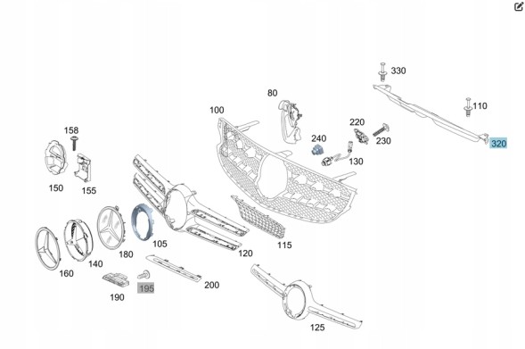 Mercedes-Benz OE OEM A2538808501 MERCEDES GLC 253 ПОВІТРЯНИЙ РУЛЬОВИЙ ЗАБОРНИК A2538808501