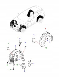 Jaguar OE T4A1138 Праве Заднє Надколесо Правий Задній Jaguar F-Pace X761 T4A35989 T4A32985 T4A31952