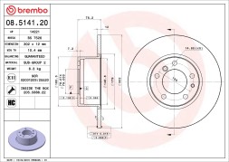08 5141 20 BREMBO Диск гальмівний