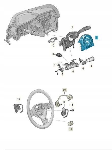 Volkswagen OE VOLKSWAGEN CADDY IV LIFT 2018 Шлейф Подушки Безпеки Airbag (Равлик) 5K0953569BD