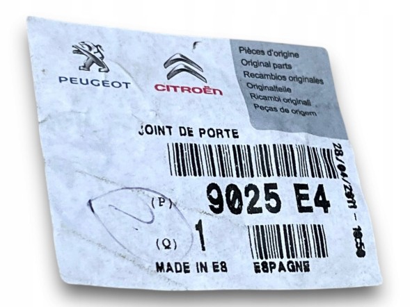 Citroen OE W238 Внутрішній ущільнювач дверей для Citroen C3 MK1 Pluriel 2003-2011 9025 E4 !J