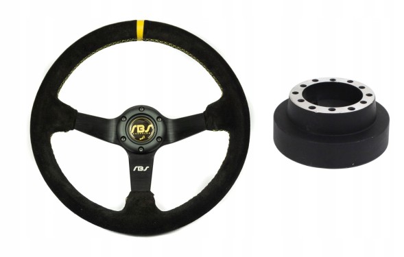 RBS Technology RBS-KZ-01+E46 Спортивне кермо RBS Technology замшеве 34/8см + наба BMW E46