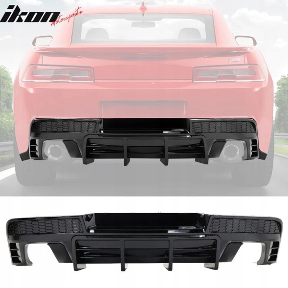 Ikon Motorsports JGD-CM15-DDGB Спойлер Дифузор заднього бампера - Чорний Блиск CHEVROLET CAMARO 2014-2015