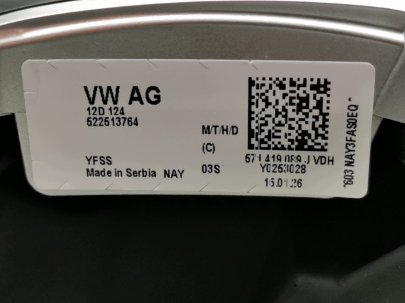 Volkswagen OE 571419089J, DWP544106OE Багатофункціональне шкіряне кермо для VW Tayron T-Roc Tiguan III 571419089J VDH