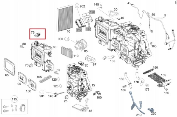 Mercedes-Benz OE A0009068304 Mercedes eqv vito w447 двигун клапана обігрівача oe