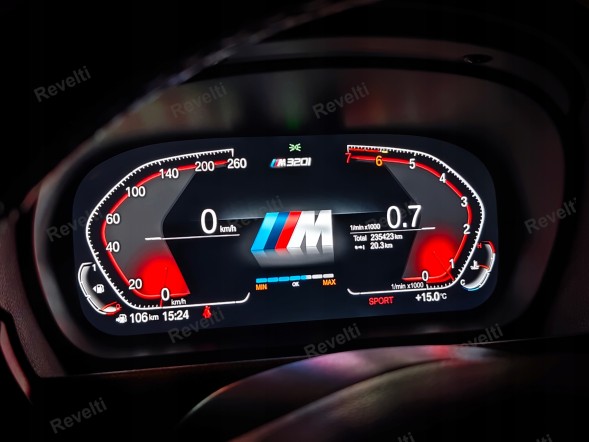 Revelti Zegary Cyfrowe LCD do BMW E39 E38 X5 E53 z funkcją Carplay - Mapy Google Цифрові Годинники для BMW E39 E38 X5 E53 / з Carplay - Google Maps, Apple Maps