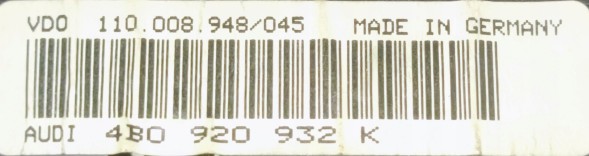 Volkswagen OE 4B0920932K 110.008.948/045 Z PIN przygotowany w SDK СЧІТЧИК AUDI A6 C5 4B0920932K З ВАШИМ ПРОБІГОМ ТА PIN-КОДОМ НОВИЙ FIS