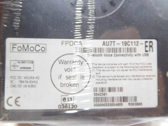 Ford OE Bluetooth модуль Ford Fiesta 1.2 B 60KW 5M 5P OE AU7T-19C112-ER