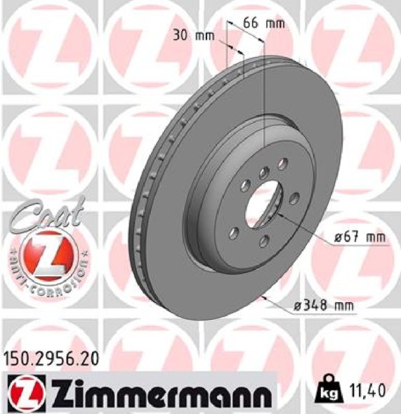 Zimmermann 150.2956.20 Zimmermann гальмівні диски передні 150.2956.20 150.2956.20