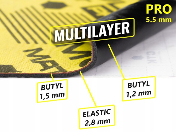 Китай CTK-BPR20P Мата CTK Multimat PRO 5.5 Box БАГАТОШАРОВА ЗВУКОІЗОЛЯЦІЙНА ЗАГЛУШАЮЧА 37x50cm