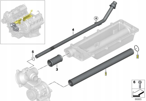BMW OE 11141439975 Bmw трубка подачі води n62 e63 e65 e60 e53 e70