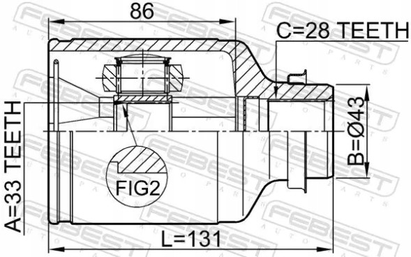 Febest 0511-M6ATRH Шрус (граната) на півось 0511-m6atrh febest ford ford usa