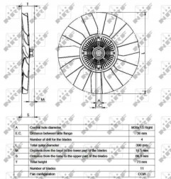 NRF 49563 Віскомуфта вентилятора 49563 nrf vw lt