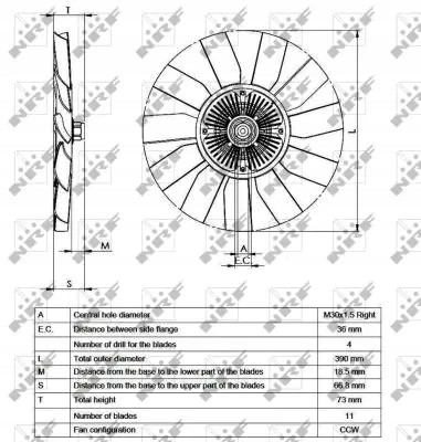 NRF 49563 Віскомуфта вентилятора 49563 nrf vw lt