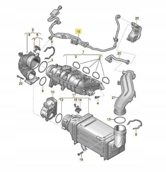 Skoda OE 05E133366DT Oe vw 05e133366dt підкладна трубка вакуумного шлангу для багатьох моделей vag