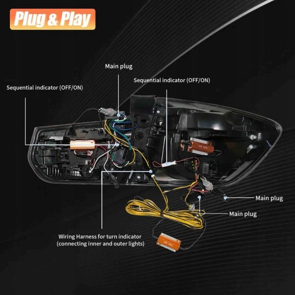 VLAND LDBMN4 20D191EE mhm Світильники тиль kpl Full Led Neon Діодні Тюнінг Lift look Bmw 3 f31 Turing 12-20