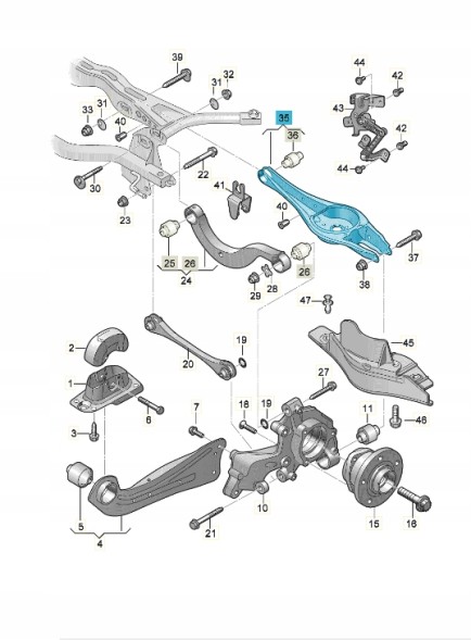 Volkswagen OE 5WA505311A Поперечний важіль підвіски ASO VW AUDI SEAT
