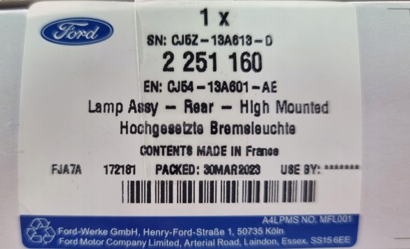 Ford OE 2251160 Світло сплаву заднє ford kuga mk2 2012- oe 2251160