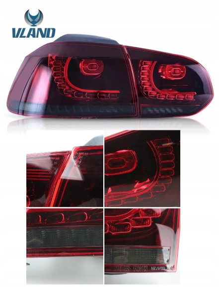 VLAND LDVWU5 mhm Задні LED ліхтарі Vland червоно-димчасті в стилі GTI для VW Golf VI 5k0 2008-2013