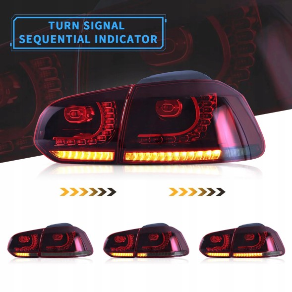 VLAND LDVWU5 mhm Задні LED ліхтарі Vland червоно-димчасті в стилі GTI для VW Golf VI 5k0 2008-2013