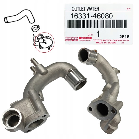 Toyota OE 16331-46080 Труба вихідна водяна Toyota Aristo Supra 2JZ-GTE OEM