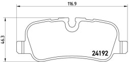 P44019 BREMBO Комплект гальмівних колодок з 4 шт дисків