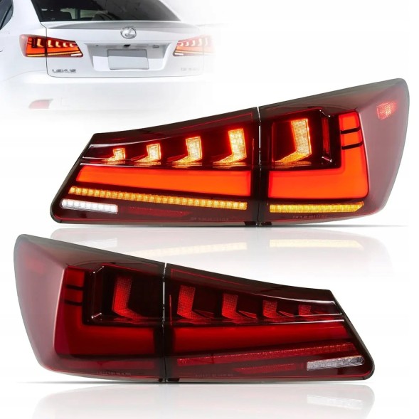 VLAND 801191-4 mhm Комплект задніх ліхтарів Vland Full Led Neon Tuning Red New Lexus IS II 2 2006-2013