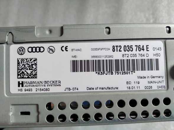 Volkswagen OE 8T2035764E MMI UNIT AUDI A4 A5 Q5 ВЕРСІЯ ВЕЛИКОБРИТАНІЇ