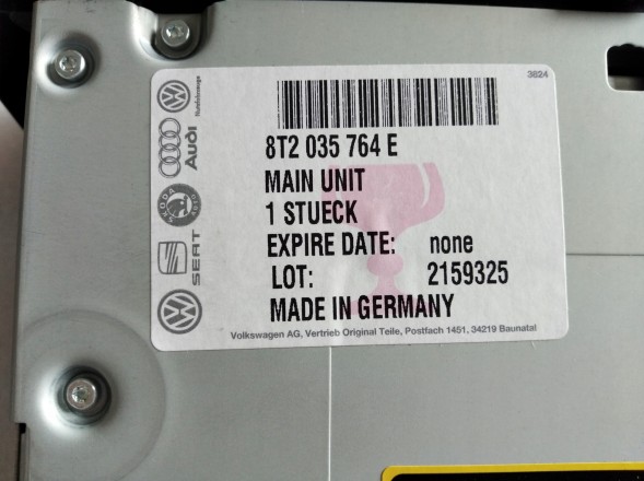 Volkswagen OE 8T2035764E MMI UNIT AUDI A4 A5 Q5 ВЕРСІЯ ВЕЛИКОБРИТАНІЇ