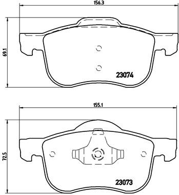 P86016 BREMBO Комплект гальмівних колодок з 4 шт дисків