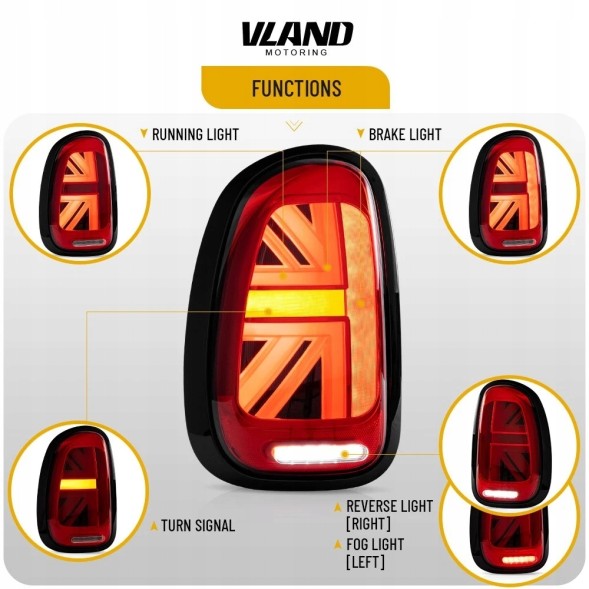 VLAND ZMN1927ASET ЗАДНЯ ЛІХТАР ДЛЯ MINI COUNTRYMAN R60 2010-2016 Лівий Правий