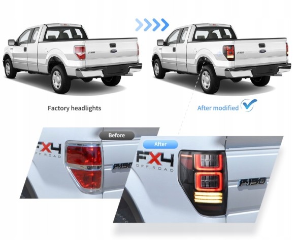 VLAND LDFO93 mhm Комплект задніх ліхтарів Vland Led Neon Dynamic Diodes Ford F150 F-150 XII mk 12 08-