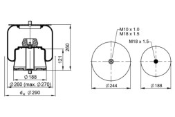 V-maxzone Part VIC-121680 Пневматична подушка підвіски 1 E 16-1 для AUTOSAN; JELCZ