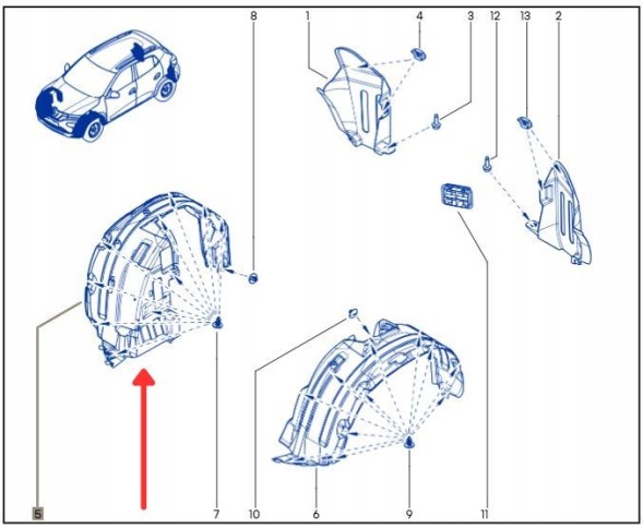 Dacia OE 823003816R НАДКОЛЕСО ПЕРЕДНЄ ПРАВЕ DACIA SPRING ОРИГІНАЛ