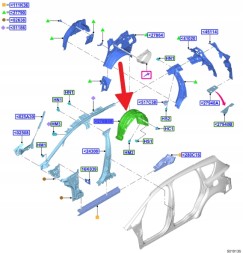 Ford OE EM2B-R280K73-AC EM2B-R280K73-AG ПІДКОЛЕСНА АРКА ЗАДНЯ ПРАВА FORD S-MAX GALAXY 2015- OE 1879464 _ EM2B-R280K73-AC