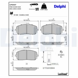 LP3437 DELPHI Комплект гальмівних колодок з 4 шт дисків