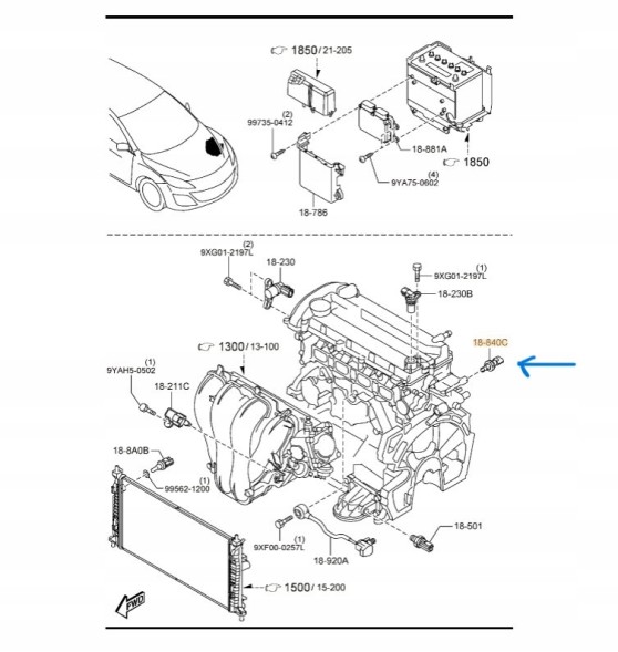 Mazda OE Датчик темпу охолоджувальної рідини Mazda 3 BL BK L35G18840