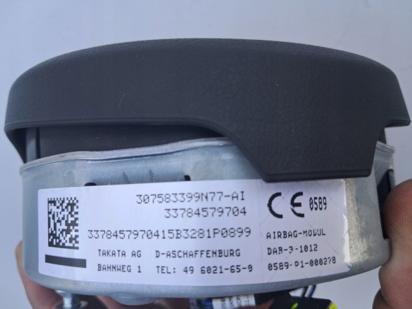 BMW OE MRKKKA BMW F10 F11 F20 F21 F30 F32 F33 F36 F25 PODUSZKA AIRBAG KIEROWCY M PAKIET 33784579703 BMW F10 F11 F20 F21 F30 F32 F33 F36 F25 ПОДУШКА AIRBAG ВОДІЯ М ПАКЕТ