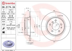 08 5174 34 BREMBO Диск гальмівний