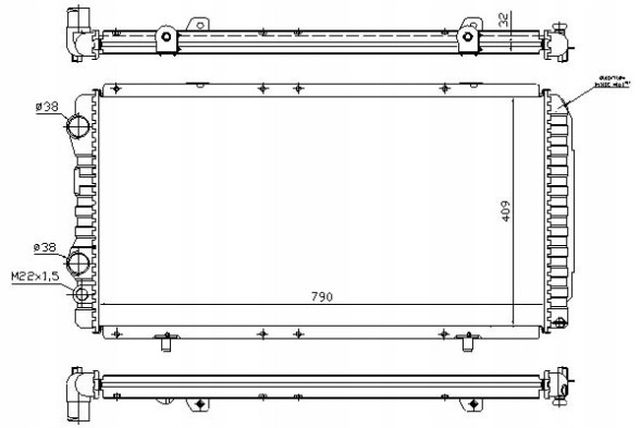 Nissens 61390A Nissens радіатор охолодження двигуна 61390