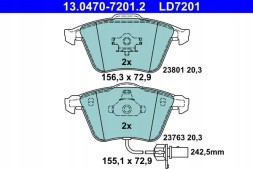 ATE 13.0470-7201.2 Гальмівні колодки передні 13.0470-7201.2 ate audi