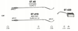Polmostrów 07.420 Комплект глушників 07.420 + 07.419 fiat panda ii 2003-2012