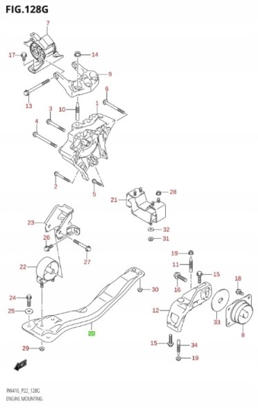 Suzuki OE 11630-79J60 FIAT SEDICI - ОПОРА ДВИГУНА 1.9 4X4