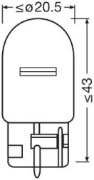 7505 2BL OSRAM Автолампа Osram 21W 12V W3X16D к т 2 шт