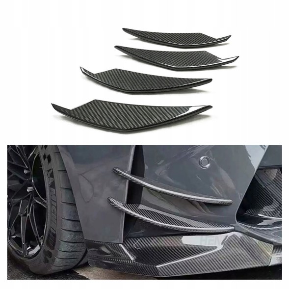 Китай 6466385247 КАРБОНОВІ CANARDSY ЛЬОТКИ НАКЛАДКИ ПЕРЕДНІ AC BMW М3 М4 G80 G81 G82 G83